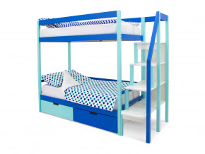 Двухъярусная кровать Svogen с ящиками мятно-синий в Кудымкаре - kudymkar.magazinmebel.ru | фото