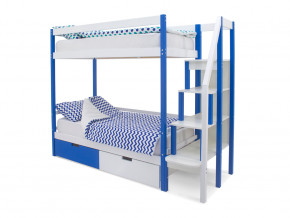 Двухъярусная кровать Svogen с ящиками сине-белый в Кудымкаре - kudymkar.magazinmebel.ru | фото