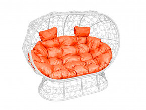 Кокон Лежебока на подставке с ротангом оранжевая подушка в Кудымкаре - kudymkar.magazinmebel.ru | фото - изображение 1