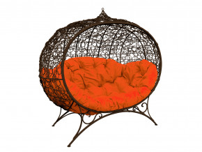 Кокон Улей на ножках с ротангом оранжевая подушка в Кудымкаре - kudymkar.magazinmebel.ru | фото