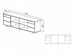 Комодино Moderno-2200 Ф6 в Кудымкаре - kudymkar.magazinmebel.ru | фото - изображение 4