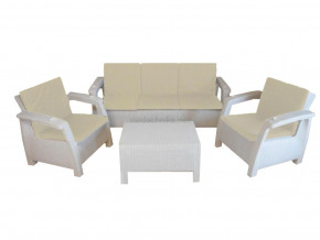 Комплект уличной мебели Yalta Premium Terrace Triple Set белый в Кудымкаре - kudymkar.magazinmebel.ru | фото