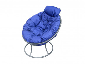 Кресло Папасан мини без ротанга синяя подушка в Кудымкаре - kudymkar.magazinmebel.ru | фото