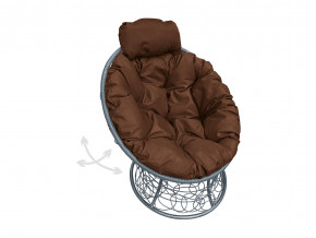 Кресло Папасан мини пружинка с ротангом коричневая подушка в Кудымкаре - kudymkar.magazinmebel.ru | фото - изображение 1
