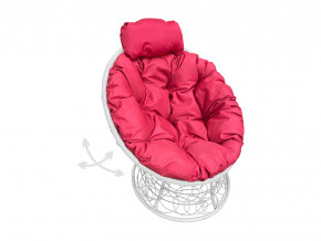 Кресло Папасан мини пружинка с ротангом красная подушка в Кудымкаре - kudymkar.magazinmebel.ru | фото