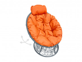 Кресло Папасан мини пружинка с ротангом оранжевая подушка в Кудымкаре - kudymkar.magazinmebel.ru | фото