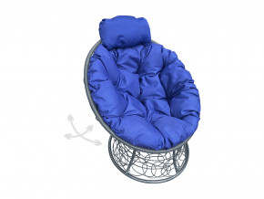 Кресло Папасан мини пружинка с ротангом синяя подушка в Кудымкаре - kudymkar.magazinmebel.ru | фото - изображение 1