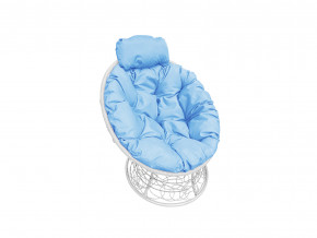 Кресло Папасан мини с ротангом голубая подушка в Кудымкаре - kudymkar.magazinmebel.ru | фото