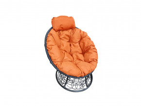 Кресло Папасан мини с ротангом оранжевая подушка в Кудымкаре - kudymkar.magazinmebel.ru | фото