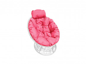 Кресло Папасан мини с ротангом розовая подушка в Кудымкаре - kudymkar.magazinmebel.ru | фото - изображение 1