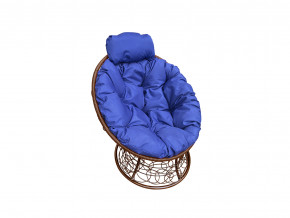 Кресло Папасан мини с ротангом синяя подушка в Кудымкаре - kudymkar.magazinmebel.ru | фото