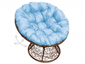Кресло Папасан пружинка с ротангом голубая подушка в Кудымкаре - kudymkar.magazinmebel.ru | фото