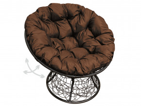 Кресло Папасан пружинка с ротангом коричневая подушка в Кудымкаре - kudymkar.magazinmebel.ru | фото