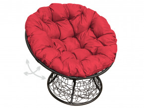 Кресло Папасан пружинка с ротангом красная подушка в Кудымкаре - kudymkar.magazinmebel.ru | фото