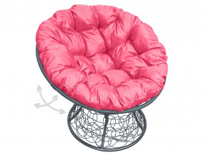 Кресло Папасан пружинка с ротангом розовая подушка в Кудымкаре - kudymkar.magazinmebel.ru | фото