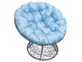 Кресло Папасан с ротангом голубая подушка в Кудымкаре - kudymkar.magazinmebel.ru | фото - изображение 1