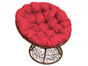 Кресло Папасан с ротангом красная подушка в Кудымкаре - kudymkar.magazinmebel.ru | фото