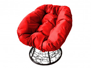 Кресло Пончик с ротангом красная подушка в Кудымкаре - kudymkar.magazinmebel.ru | фото