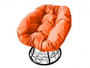 Кресло Пончик с ротангом оранжевая подушка в Кудымкаре - kudymkar.magazinmebel.ru | фото