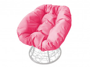 Кресло Пончик с ротангом розовая подушка в Кудымкаре - kudymkar.magazinmebel.ru | фото