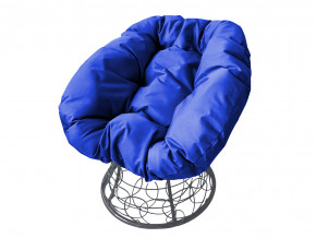 Кресло Пончик с ротангом синяя подушка в Кудымкаре - kudymkar.magazinmebel.ru | фото