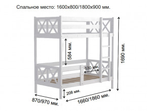 Кровать 2-х ярусная Аист-2 Классика белый 1600х800 мм в Кудымкаре - kudymkar.magazinmebel.ru | фото - изображение 2