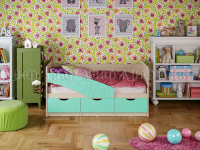 Кровать Бабочки 1600 Бирюза матовая в Кудымкаре - kudymkar.magazinmebel.ru | фото - изображение 1