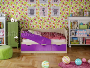 Кровать Бабочки 1600 Фиолетовый металлик в Кудымкаре - kudymkar.magazinmebel.ru | фото