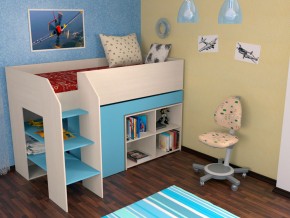 Кровать чердак Теремок 2 Голубой в Кудымкаре - kudymkar.magazinmebel.ru | фото