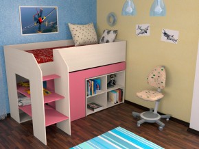 Кровать чердак Теремок 2 Розовый в Кудымкаре - kudymkar.magazinmebel.ru | фото - изображение 1