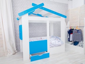 Кровать детская Теремок с ящиком лазурь в Кудымкаре - kudymkar.magazinmebel.ru | фото - изображение 1
