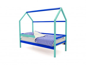 Кровать-домик Svogen с бортиком мятно-синий в Кудымкаре - kudymkar.magazinmebel.ru | фото - изображение 1