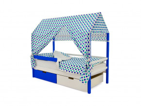 Кровать-домик Svogen с ящиками и бортиком сине-белый в Кудымкаре - kudymkar.magazinmebel.ru | фото - изображение 5
