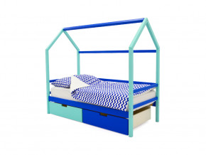 Кровать-домик Svogen с ящиками мятно-синий в Кудымкаре - kudymkar.magazinmebel.ru | фото - изображение 1