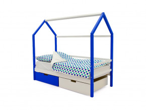 Кровать-домик Svogen с ящиками сине-белый в Кудымкаре - kudymkar.magazinmebel.ru | фото