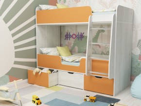 Кровать двухъярусная Малыш двойняшка винтерберг-оранжевый в Кудымкаре - kudymkar.magazinmebel.ru | фото