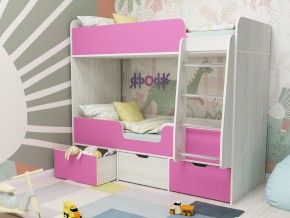 Кровать двухъярусная Малыш двойняшка винтерберг-розовый в Кудымкаре - kudymkar.magazinmebel.ru | фото