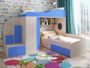Кровать Кадет 2 Дуб молочный-голубой в Кудымкаре - kudymkar.magazinmebel.ru | фото