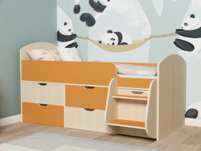 Кровать Малыш-7 Дуб-Оранжевый в Кудымкаре - kudymkar.magazinmebel.ru | фото