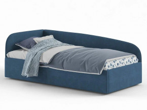 Кровать мягкая Денди на латах рогожка синяя в Кудымкаре - kudymkar.magazinmebel.ru | фото - изображение 1