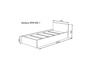 Кровать Мори КРМ 900.1 графит в Кудымкаре - kudymkar.magazinmebel.ru | фото - изображение 2