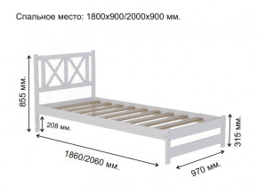 Кровать односпальная Аист-7 Классика белый 1800х900 мм в Кудымкаре - kudymkar.magazinmebel.ru | фото - изображение 2