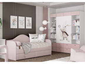 Кровать с мягкой обивкой Алиса ПМ-332.18 велюр розовый в Кудымкаре - kudymkar.magazinmebel.ru | фото - изображение 3