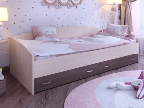 Кровать с выкатными ящиками Дуб молочный-Бодего в Кудымкаре - kudymkar.magazinmebel.ru | фото