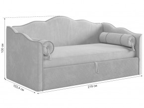 Кровать софа Лея 900 велюр латте/крем в Кудымкаре - kudymkar.magazinmebel.ru | фото - изображение 2