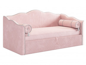 Кровать софа Лея 900 велюр нежно-розовый/галька в Кудымкаре - kudymkar.magazinmebel.ru | фото