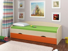 Кровать Соня 2 дуб молочный-оранжевый в Кудымкаре - kudymkar.magazinmebel.ru | фото