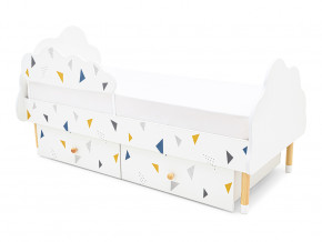 Кровать Stumpa Облако бортик и ящики рисунок Треугольники желтый, синий в Кудымкаре - kudymkar.magazinmebel.ru | фото - изображение 7