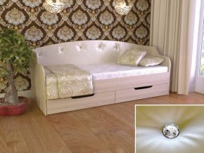 Кровать Юниор Тип 2 шимо светлый/белый перламутр 800х1600 в Кудымкаре - kudymkar.magazinmebel.ru | фото