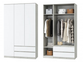 Шкаф для одежды трехдверный Лори дуб серый, белый в Кудымкаре - kudymkar.magazinmebel.ru | фото